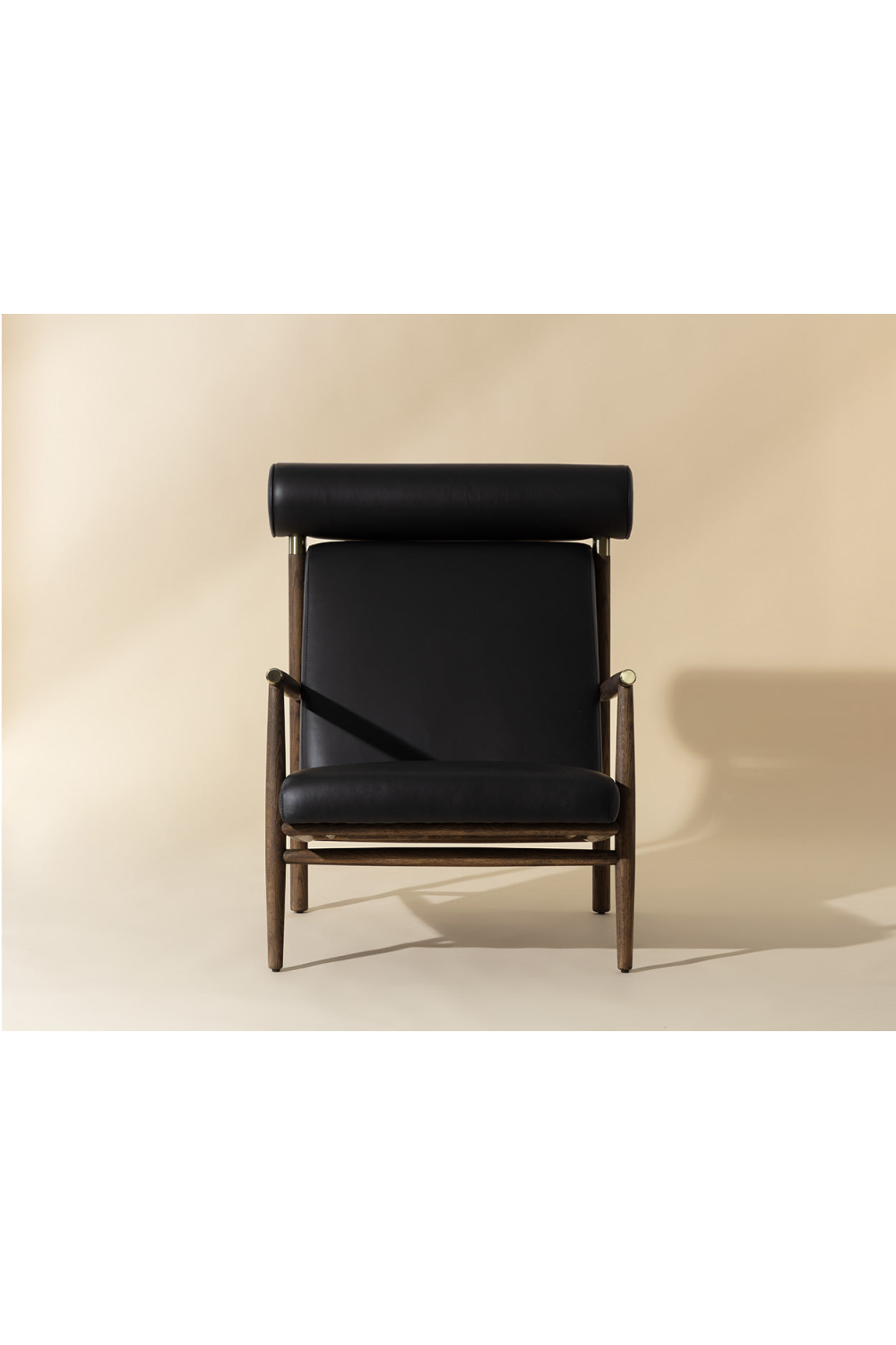 Oak Framed Leather Lounge Chair by Splendido Biko Accent Chair, alternate view 17