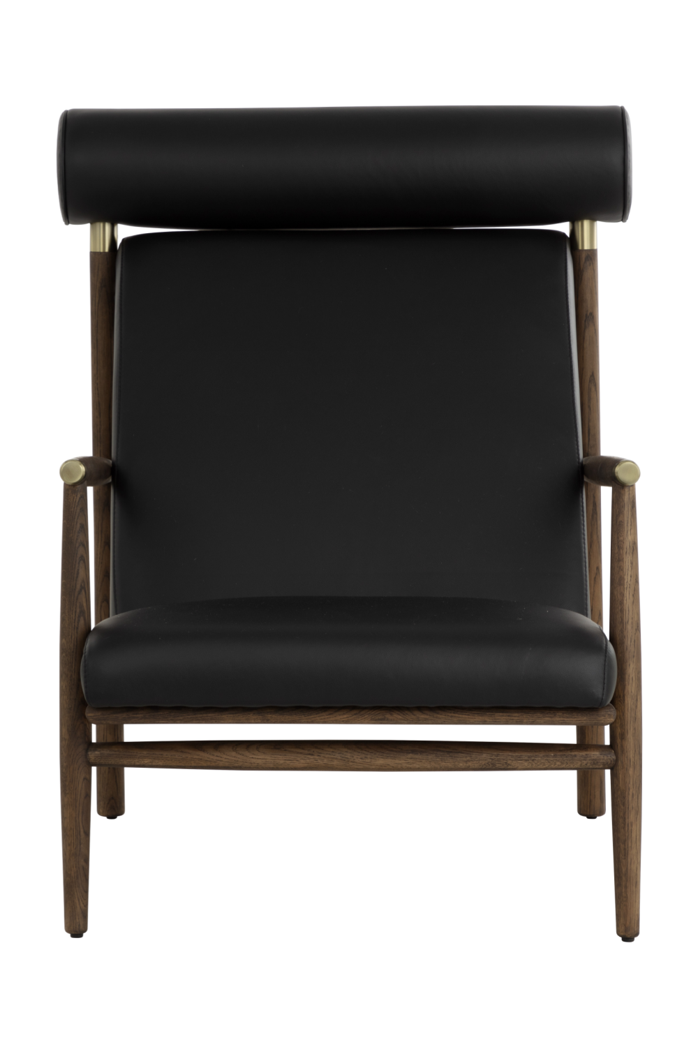 Oak Framed Leather Lounge Chair by Splendido Biko Accent Chair, alternate view 12