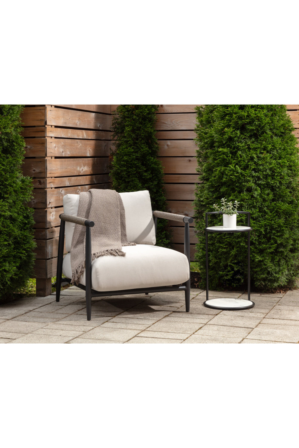 Gold Frame Indoor/Outdoor End Table by Splendido Parga Outdoor Side Table, alternate view 23