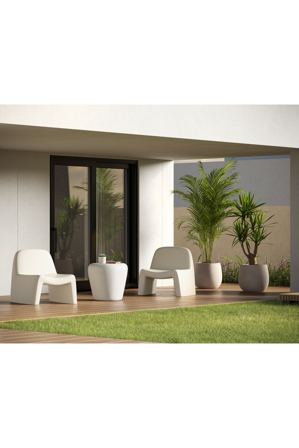 Cream Concrete Indoor/Outdoor Lounge Chair by Splendido Kessel Accent Chair, alternate view 10