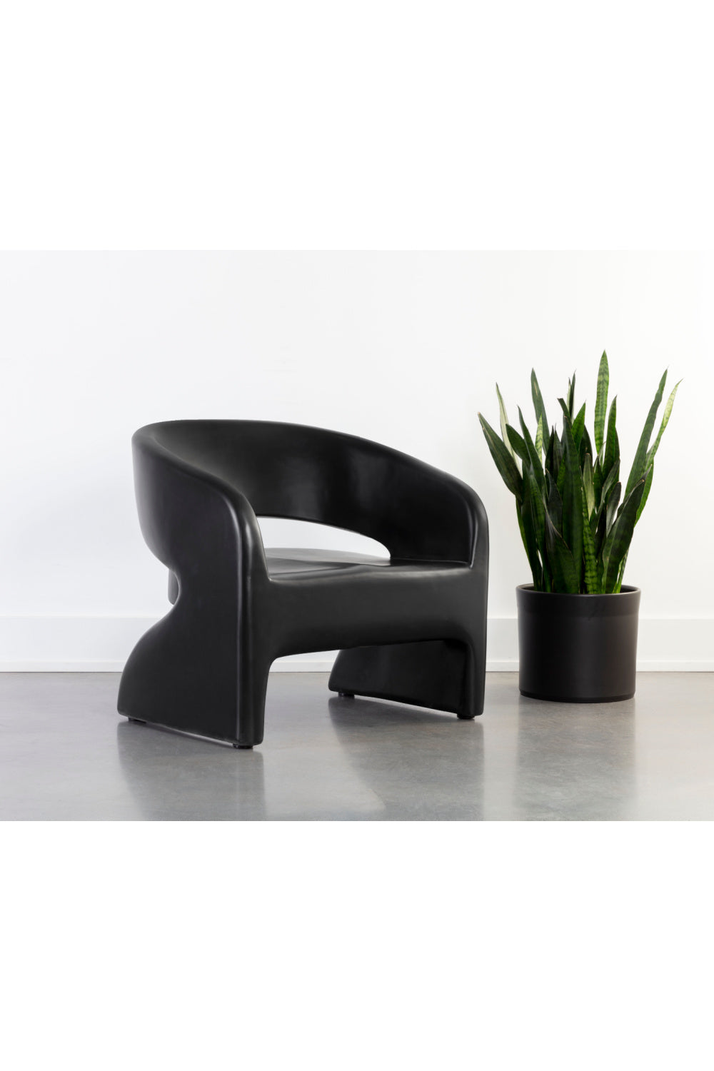 Black Indoor/Outdoor Lounge Chair by Splendido Cura Accent Chair, alternate view 7
