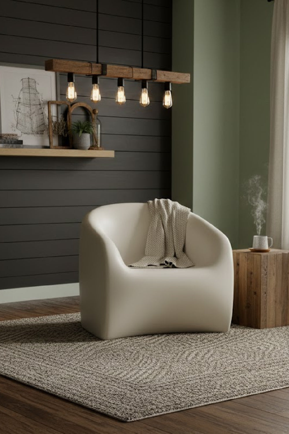 Molded Concrete Indoor/Outdoor Lounge Chair by Splendido Orson Accent Chair, alternate view 2