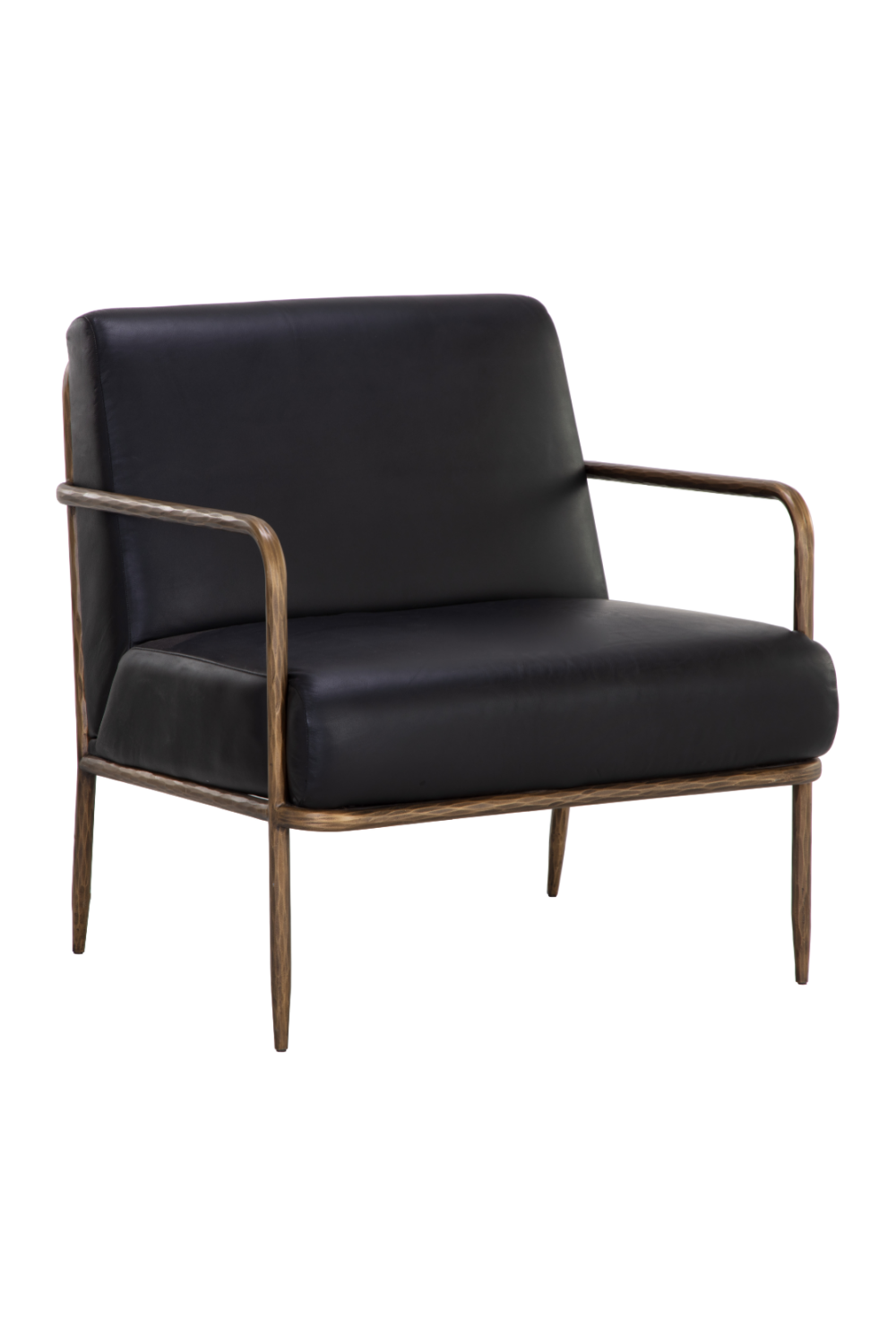 Hammered Brass Leather Lounge Chair by Splendido Lathan Accent Chair, alternate view 13