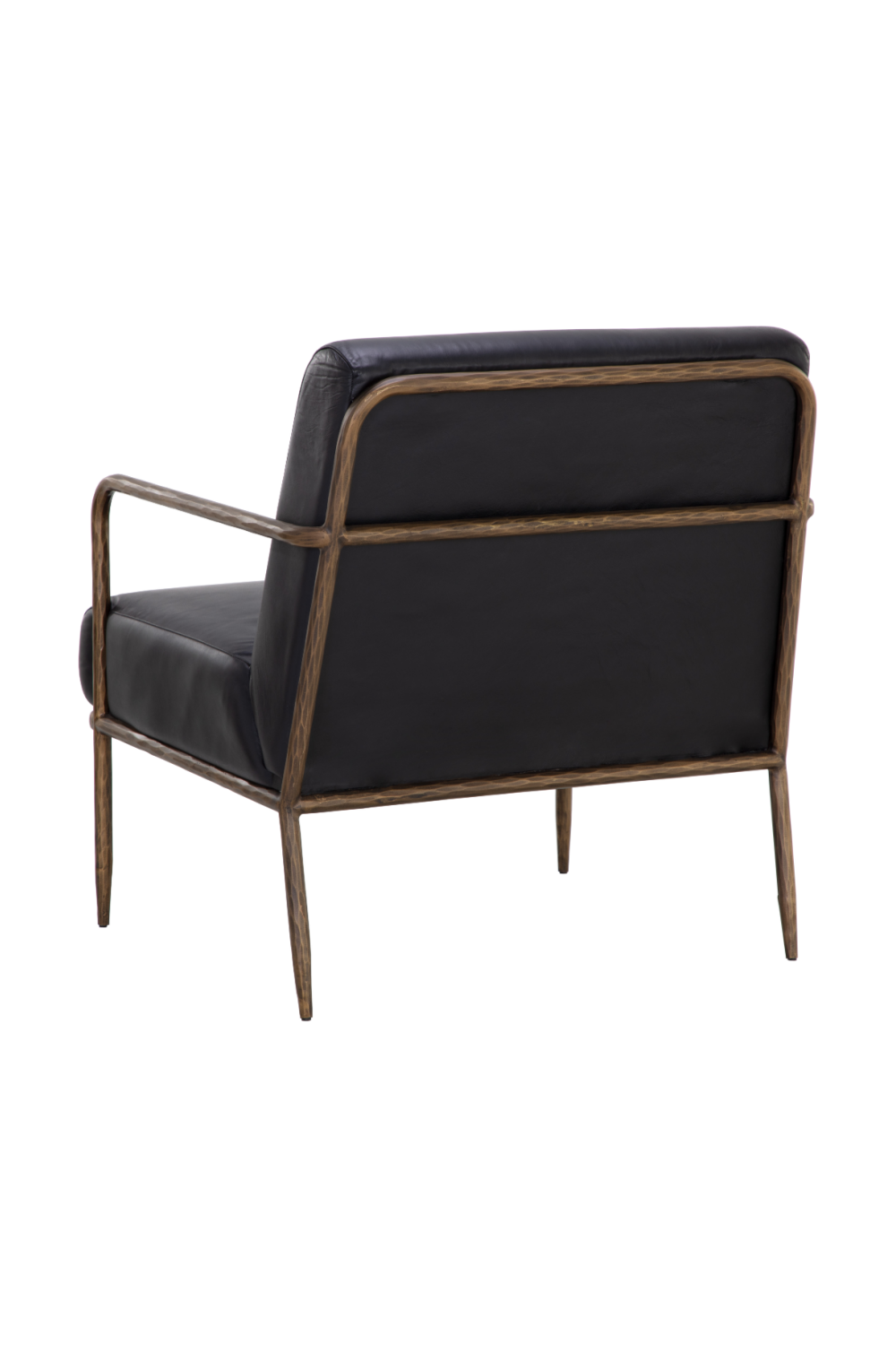 Hammered Brass Leather Lounge Chair by Splendido Lathan Accent Chair, alternate view 16