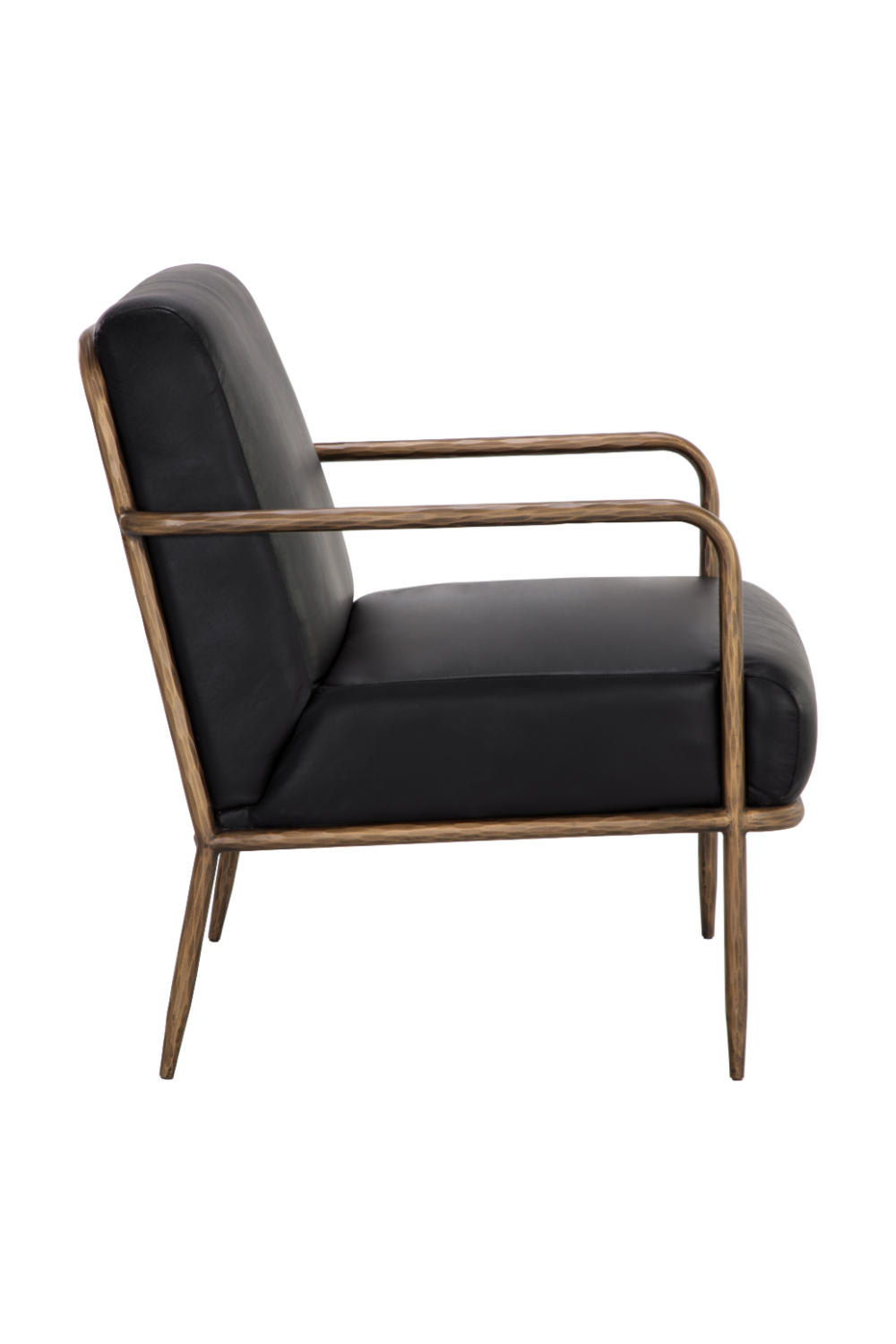 Hammered Brass Leather Lounge Chair by Splendido Lathan Accent Chair, alternate view 17