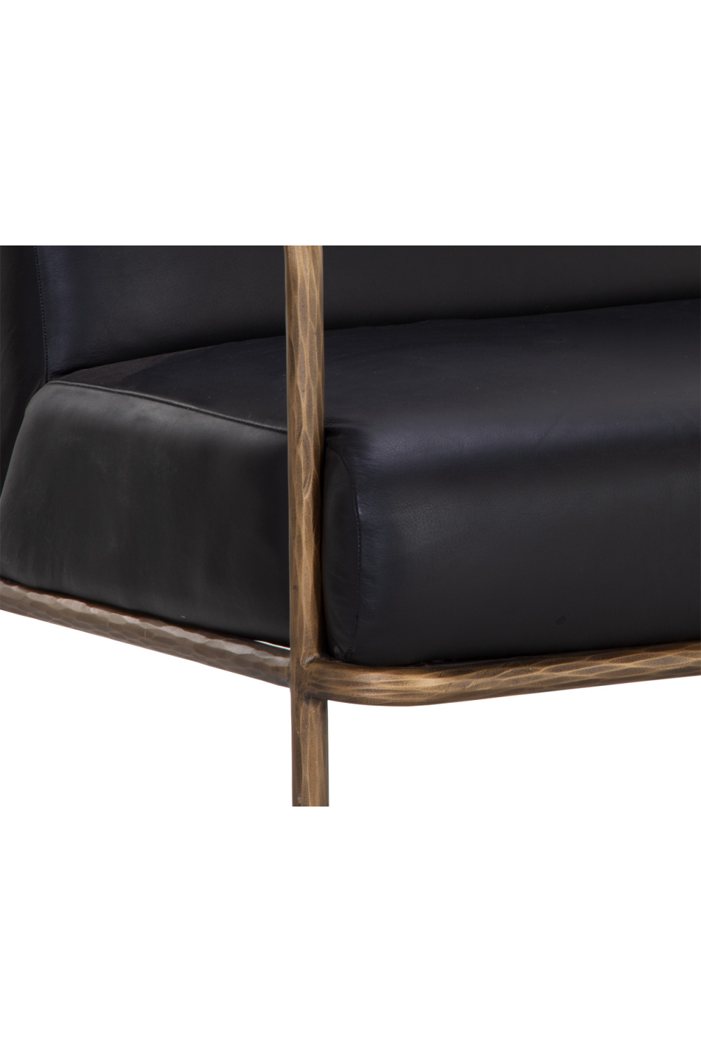 Hammered Brass Leather Lounge Chair by Splendido Lathan Accent Chair, alternate view 18