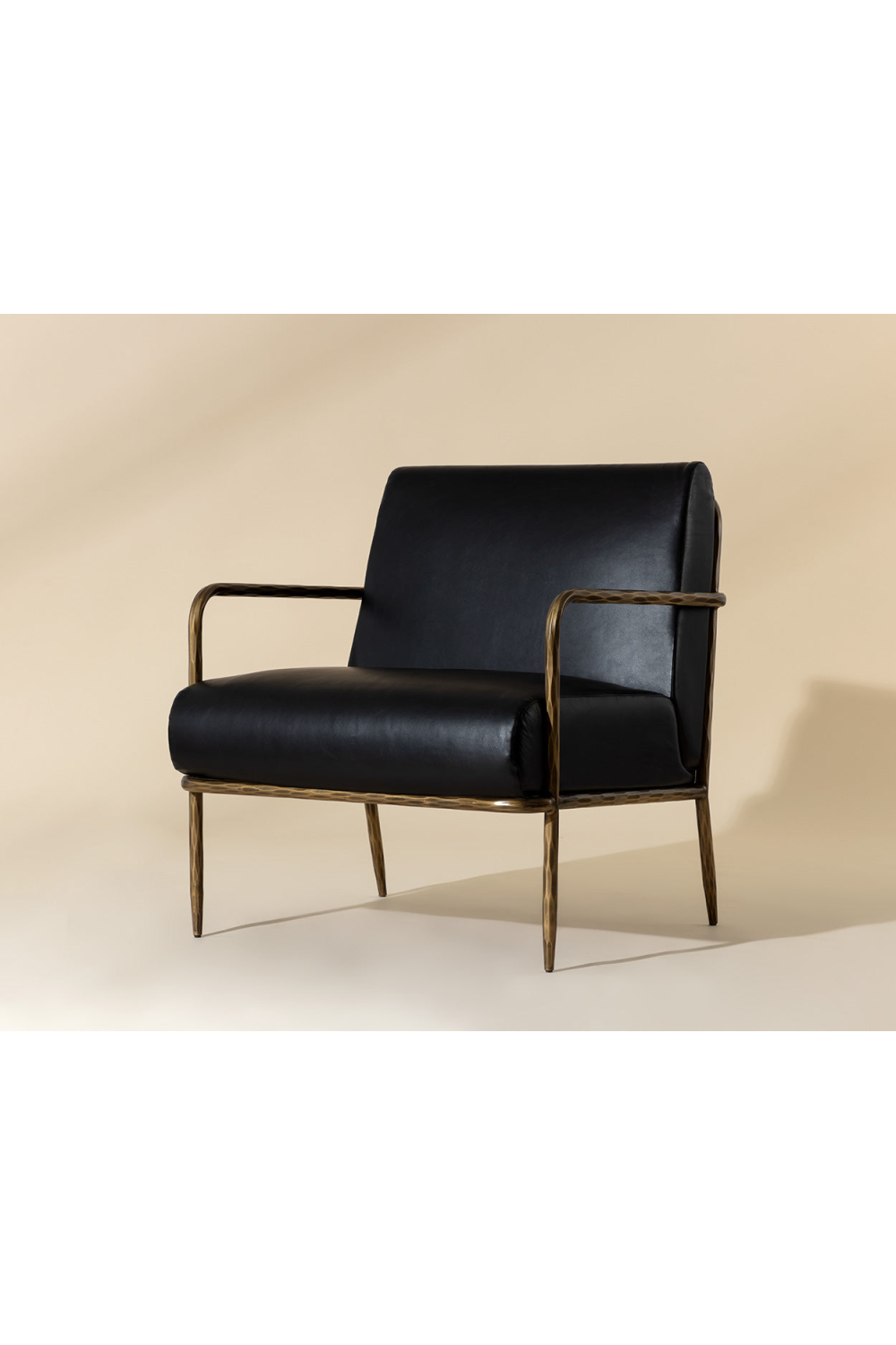 Hammered Brass Leather Lounge Chair by Splendido Lathan Accent Chair, alternate view 20