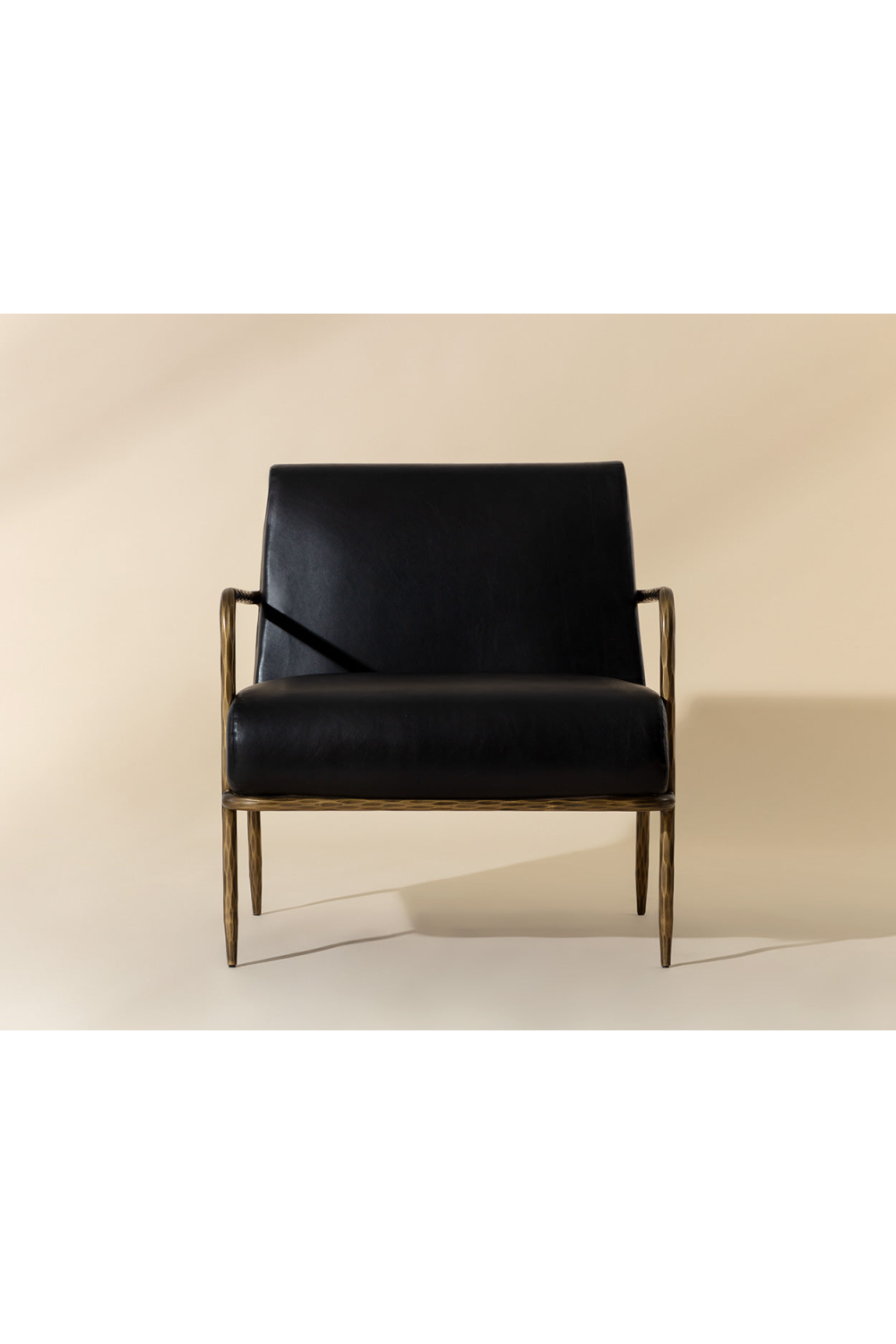 Hammered Brass Leather Lounge Chair by Splendido Lathan Accent Chair, alternate view 21
