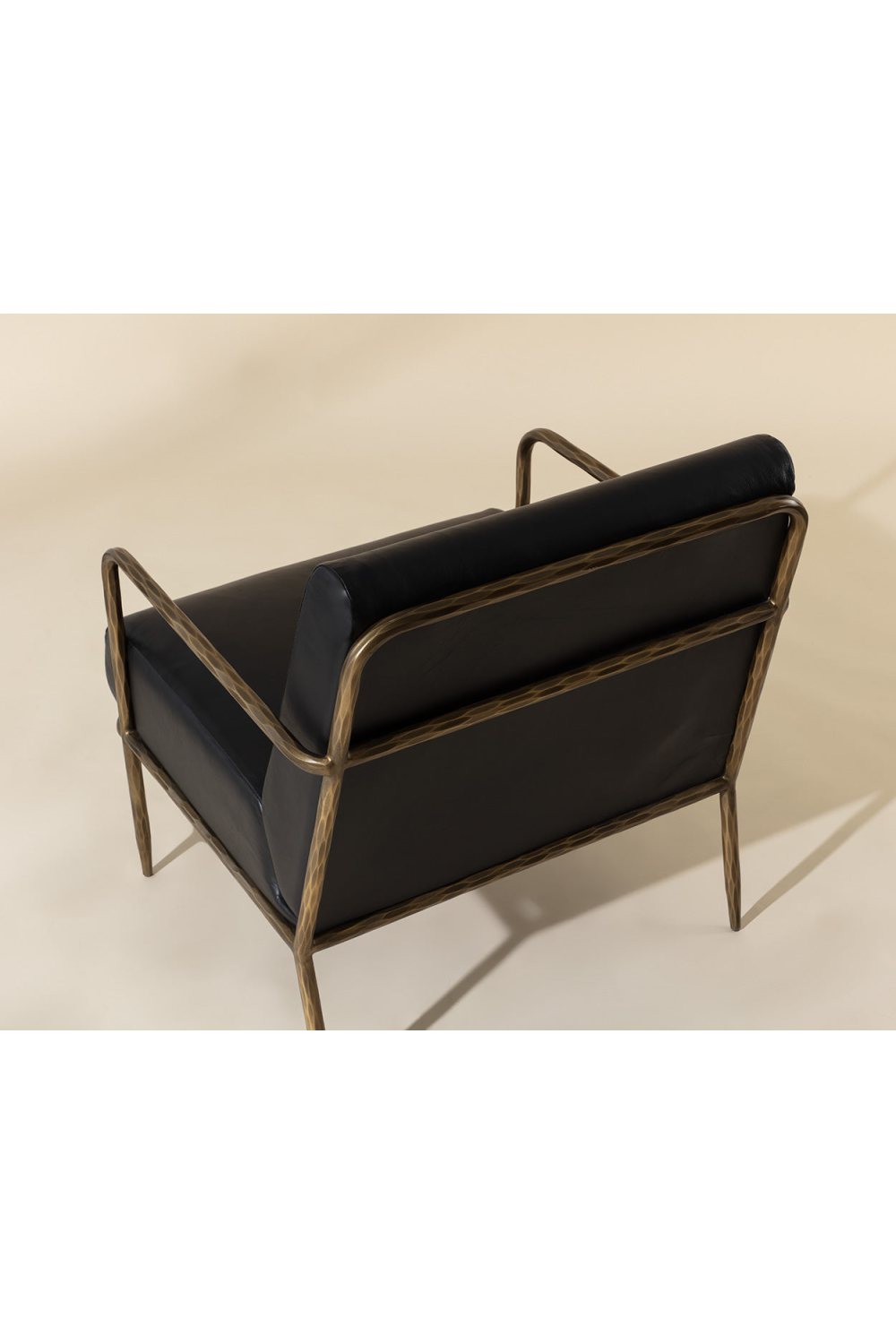 Hammered Brass Leather Lounge Chair by Splendido Lathan Accent Chair, alternate view 22