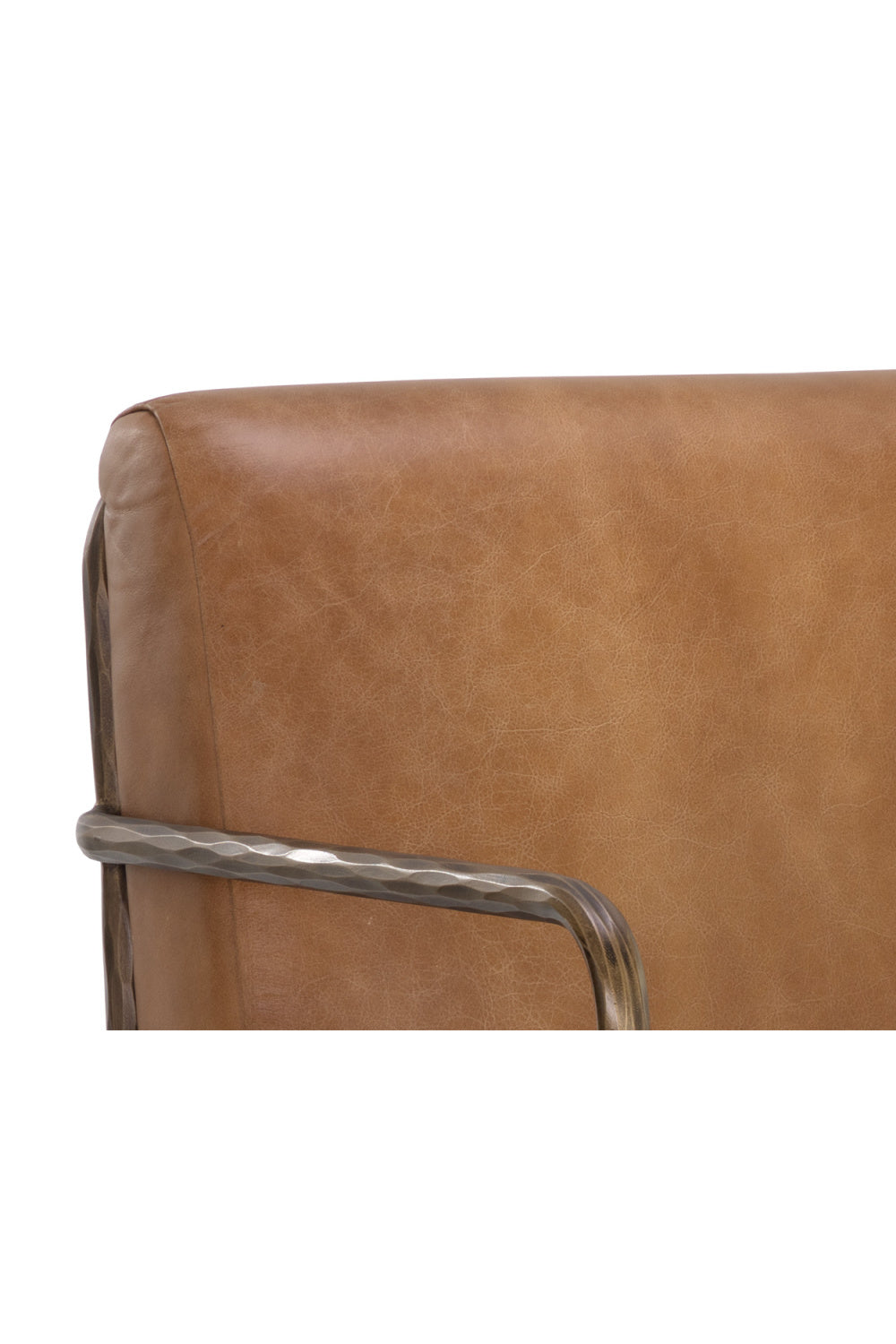 Hammered Brass Leather Lounge Chair by Splendido Lathan Accent Chair, alternate view 7