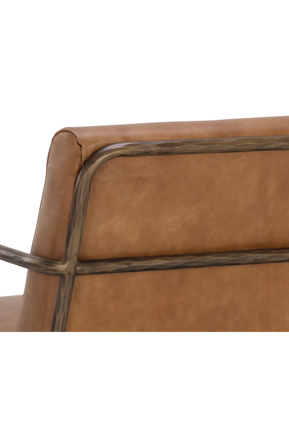Hammered Brass Leather Lounge Chair by Splendido Lathan Accent Chair, alternate view 6