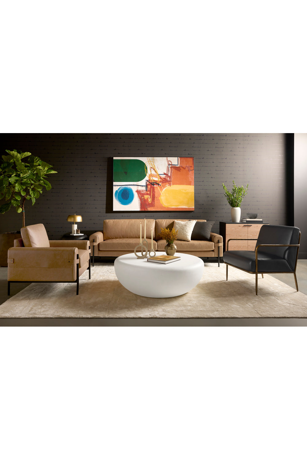Hammered Brass Leather Lounge Chair by Splendido Lathan Accent Chair, alternate view 25