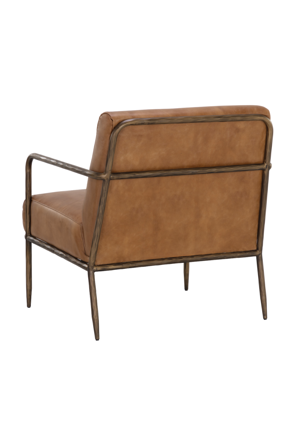 Hammered Brass Leather Lounge Chair by Splendido Lathan Accent Chair, alternate view 5