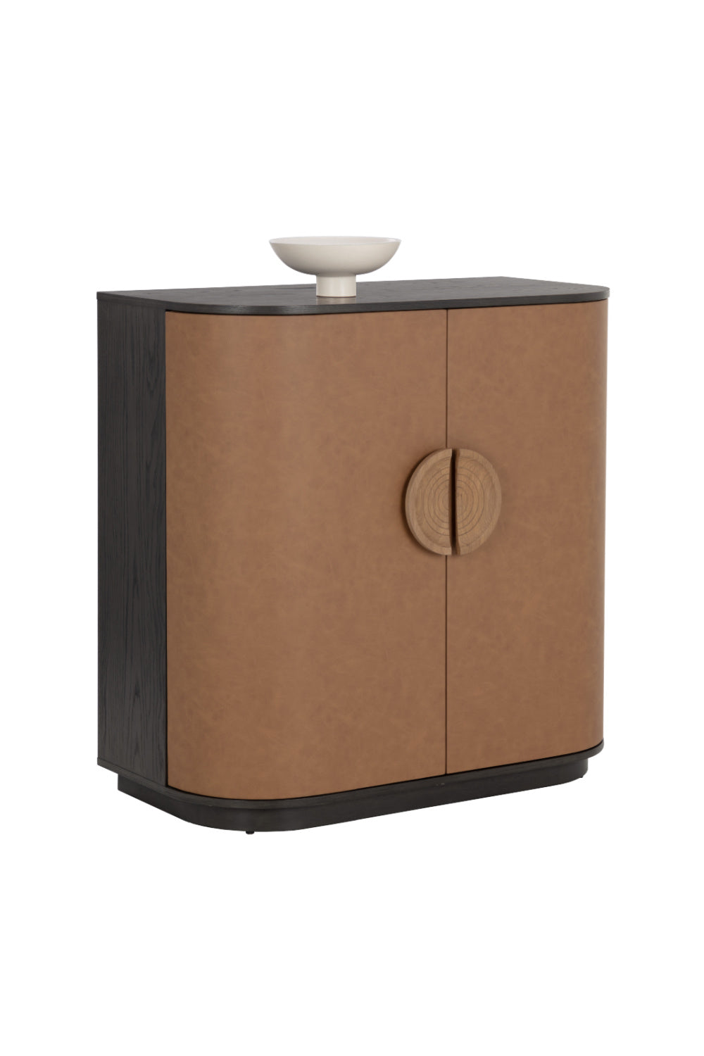 Smoked Acacia 2-Door Bar Cabinet by Splendido Dresden Wine Cabinet, alternate view 3