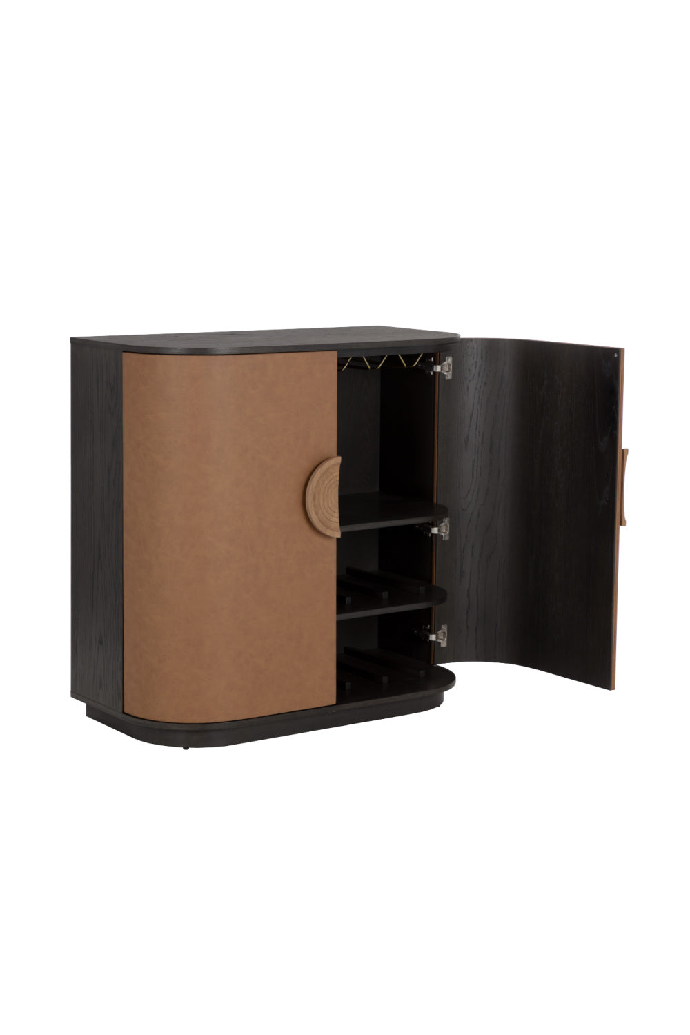 Smoked Acacia 2-Door Bar Cabinet by Splendido Dresden Wine Cabinet, alternate view 4