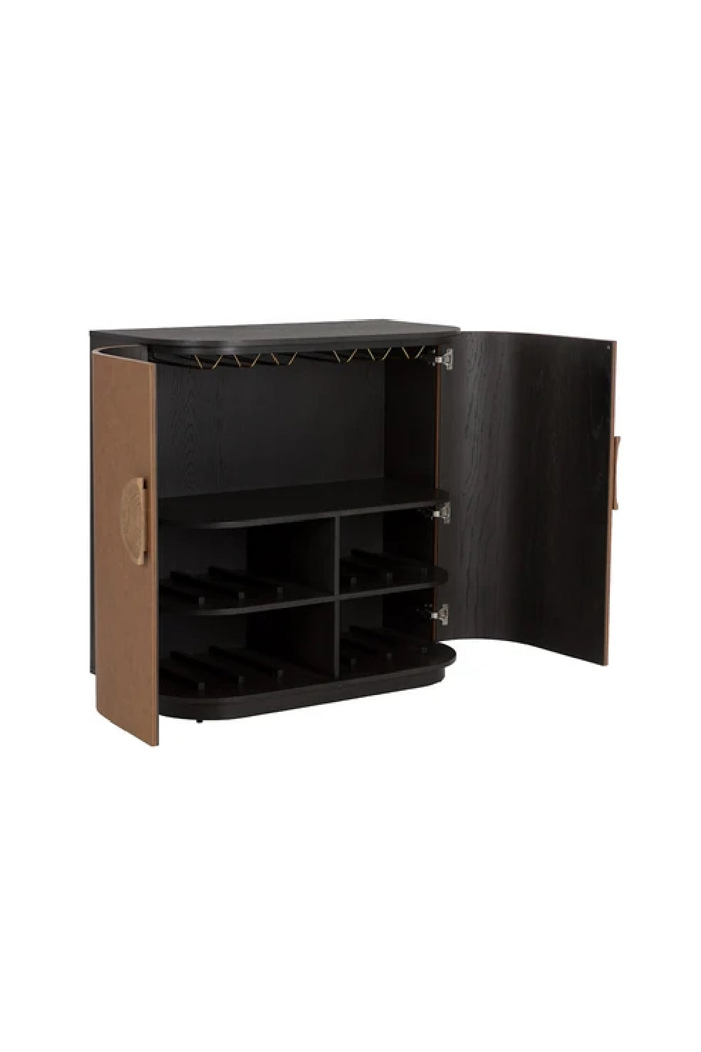 Smoked Acacia 2-Door Bar Cabinet by Splendido Dresden Wine Cabinet, alternate view 5