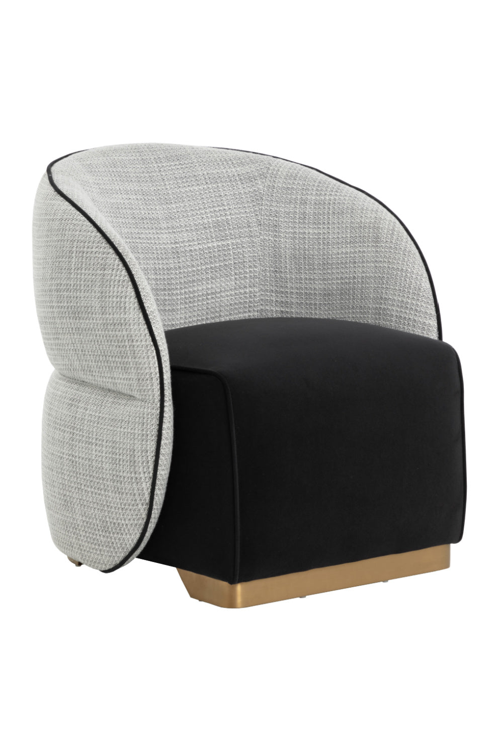 White Back Curved Lounge Chair by Splendido Fatina Accent Chair