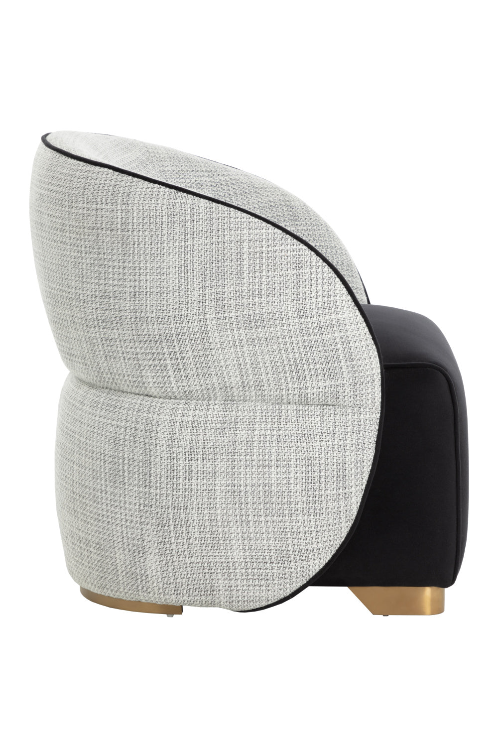 White Back Curved Lounge Chair by Splendido Fatina Accent Chair, alternate view 4