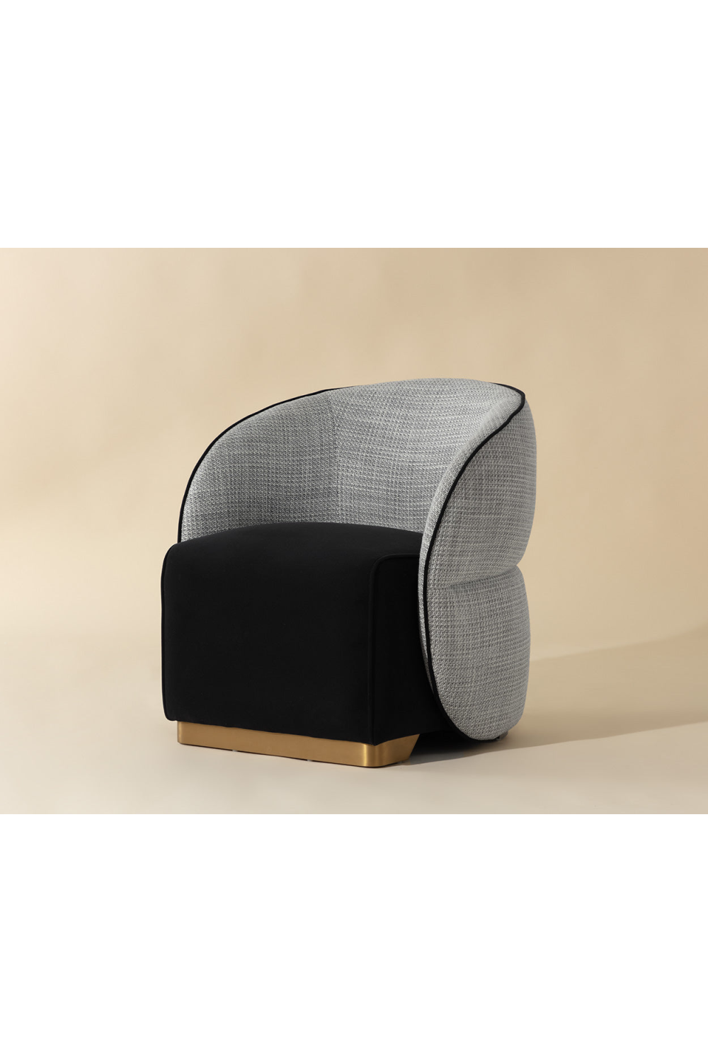 White Back Curved Lounge Chair by Splendido Fatina Accent Chair, alternate view 9