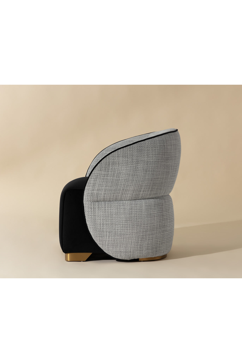 White Back Curved Lounge Chair by Splendido Fatina Accent Chair, alternate view 10