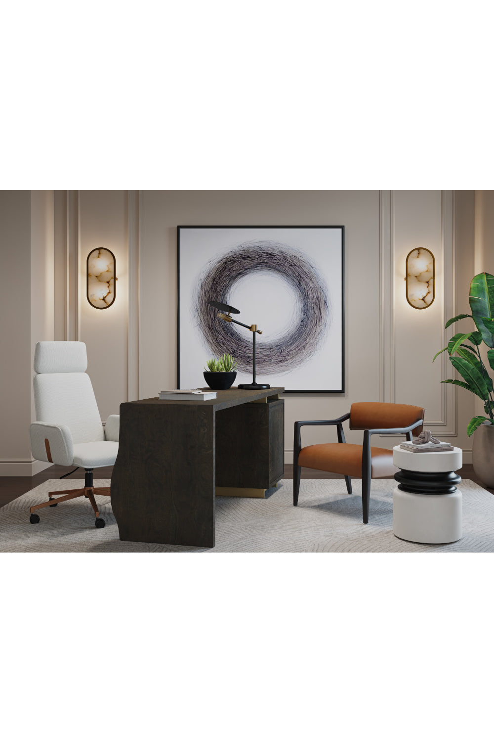 White Indoor/Outdoor End Table by Splendido Sumie Side Table, alternate view 11