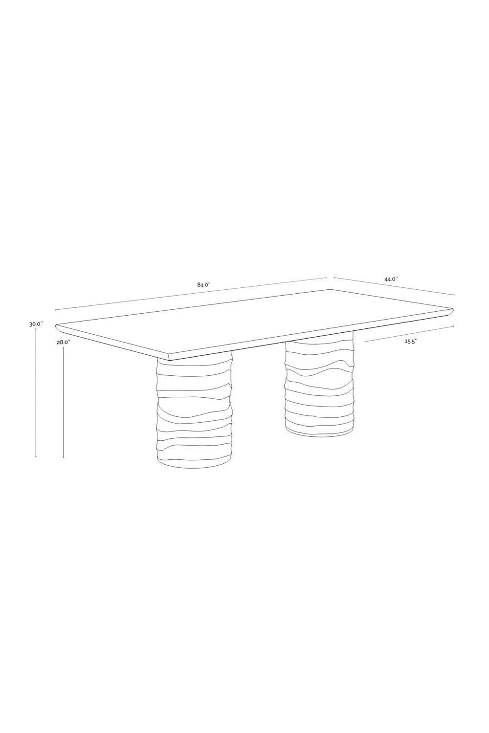 Cream Rectangular Indoor/Outdoor Dining Table by Splendido Alanya, alternate view 10