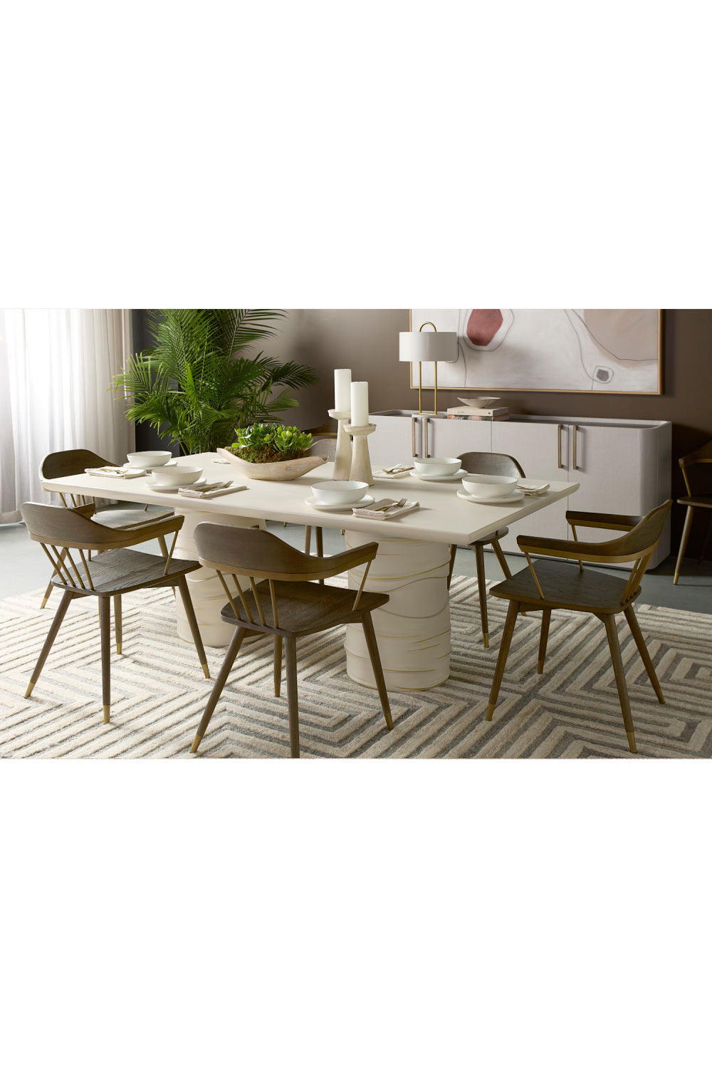 Cream Rectangular Indoor/Outdoor Dining Table by Splendido Alanya, alternate view 8