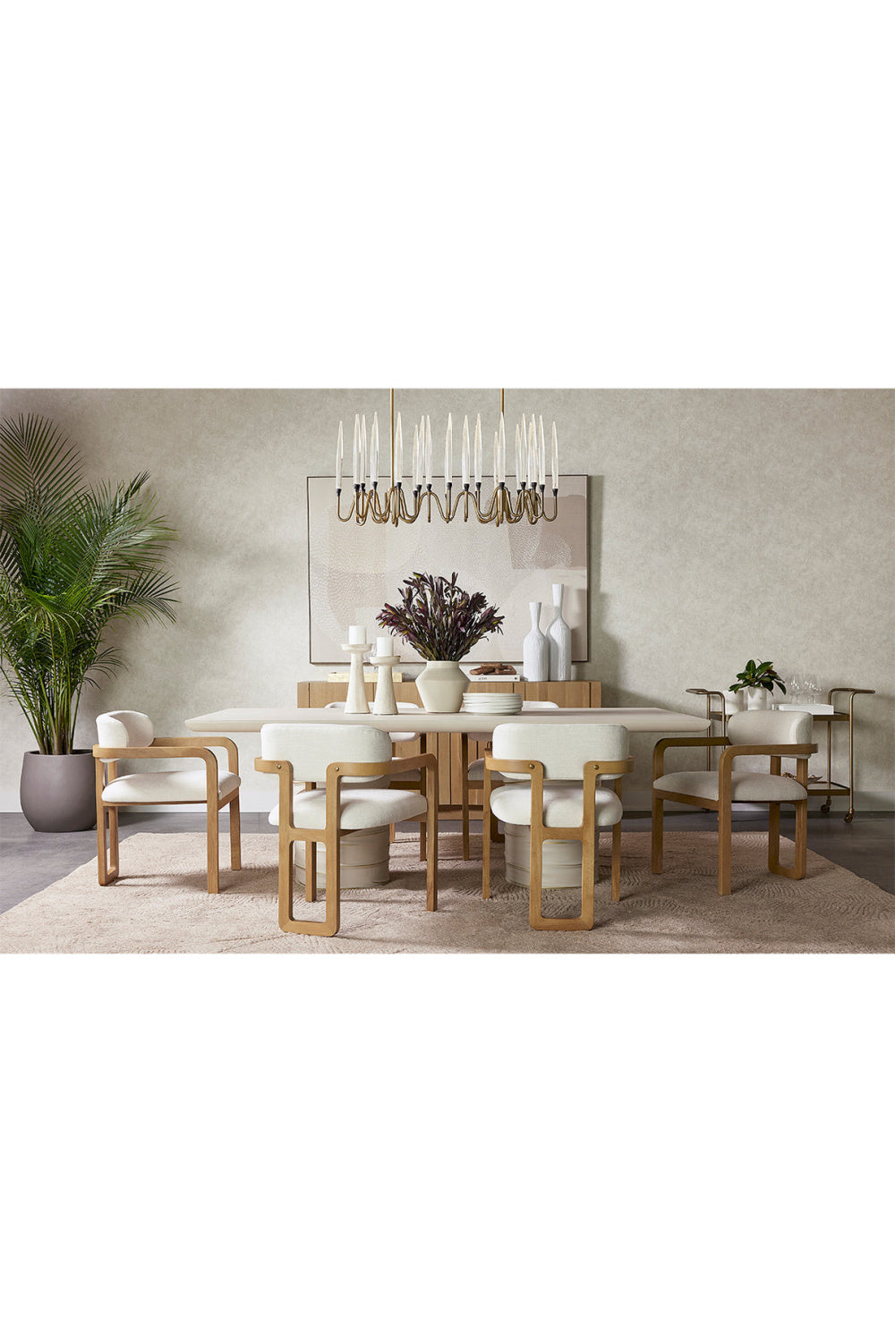 Cream Rectangular Indoor/Outdoor Dining Table by Splendido Alanya, alternate view 9