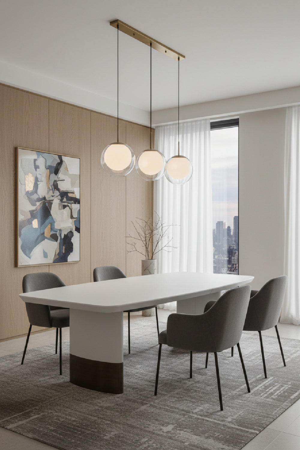 Cream Leather Look Dining Table by Splendido Calida, alternate view 2