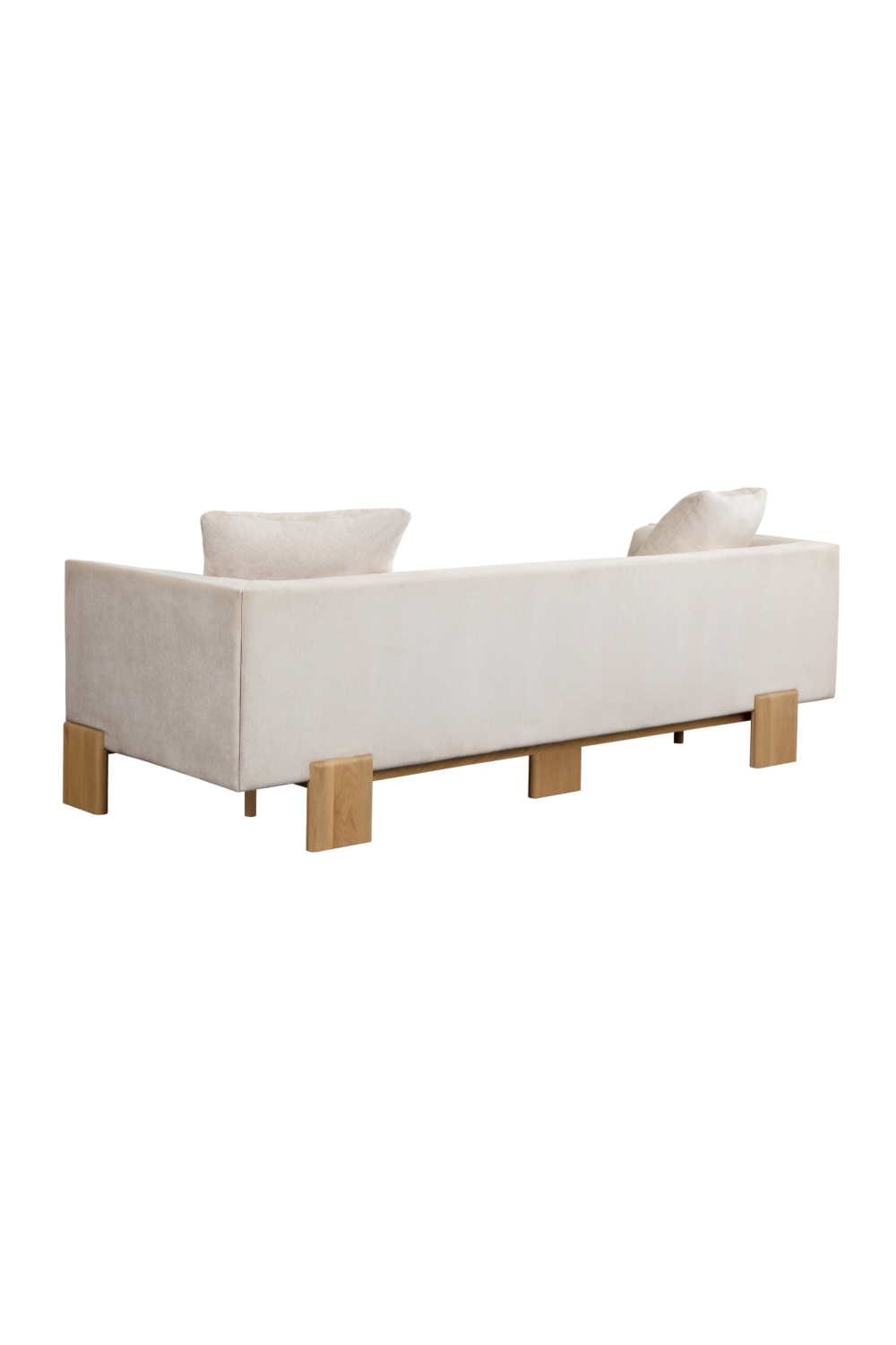 Oak Base White Upholstered Sofa by Splendido Anwa, alternate view 4
