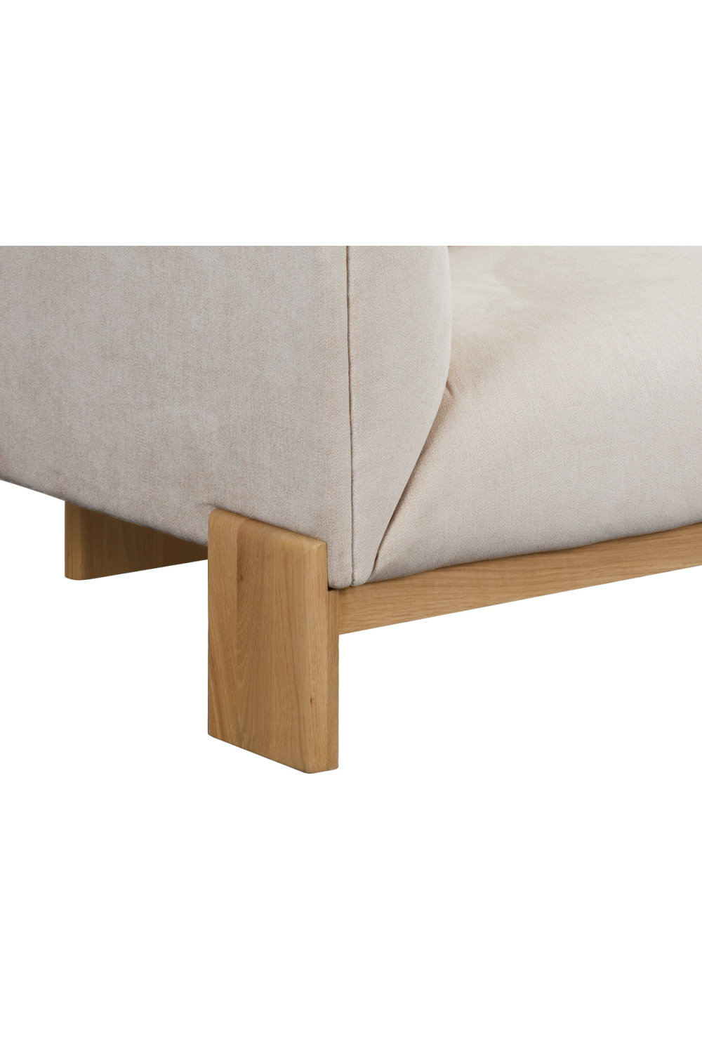 Oak Base White Upholstered Sofa by Splendido Anwa, alternate view 5