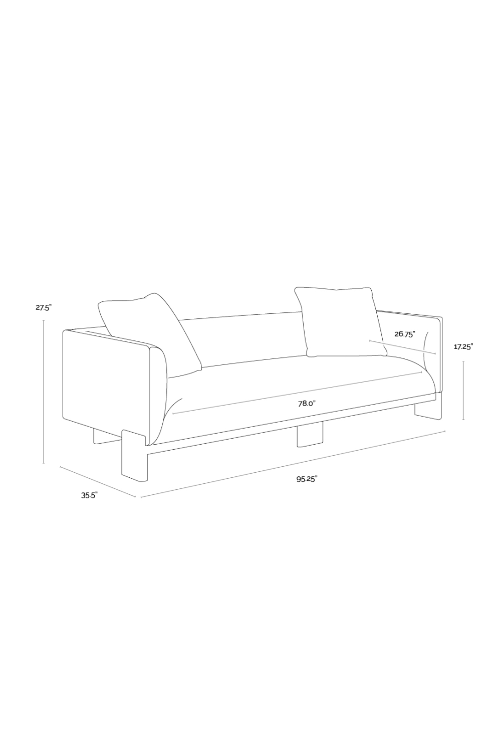 Oak Base White Upholstered Sofa by Splendido Anwa, alternate view 9