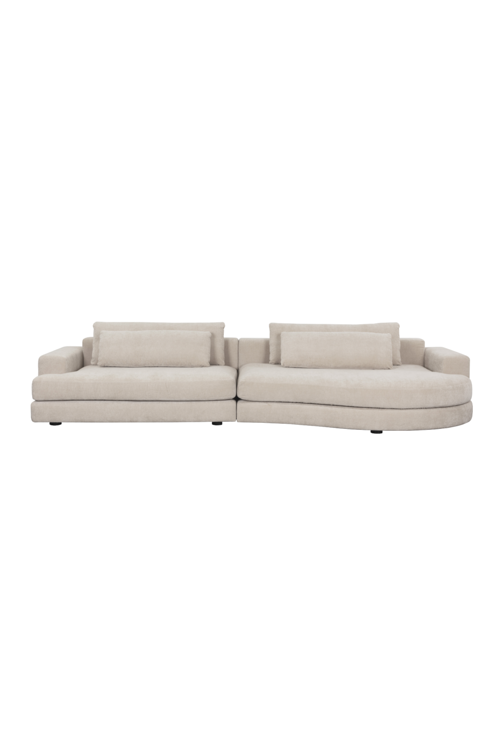 Modern European furniture - Cream Curved Seat Sofa - www.oroa.com