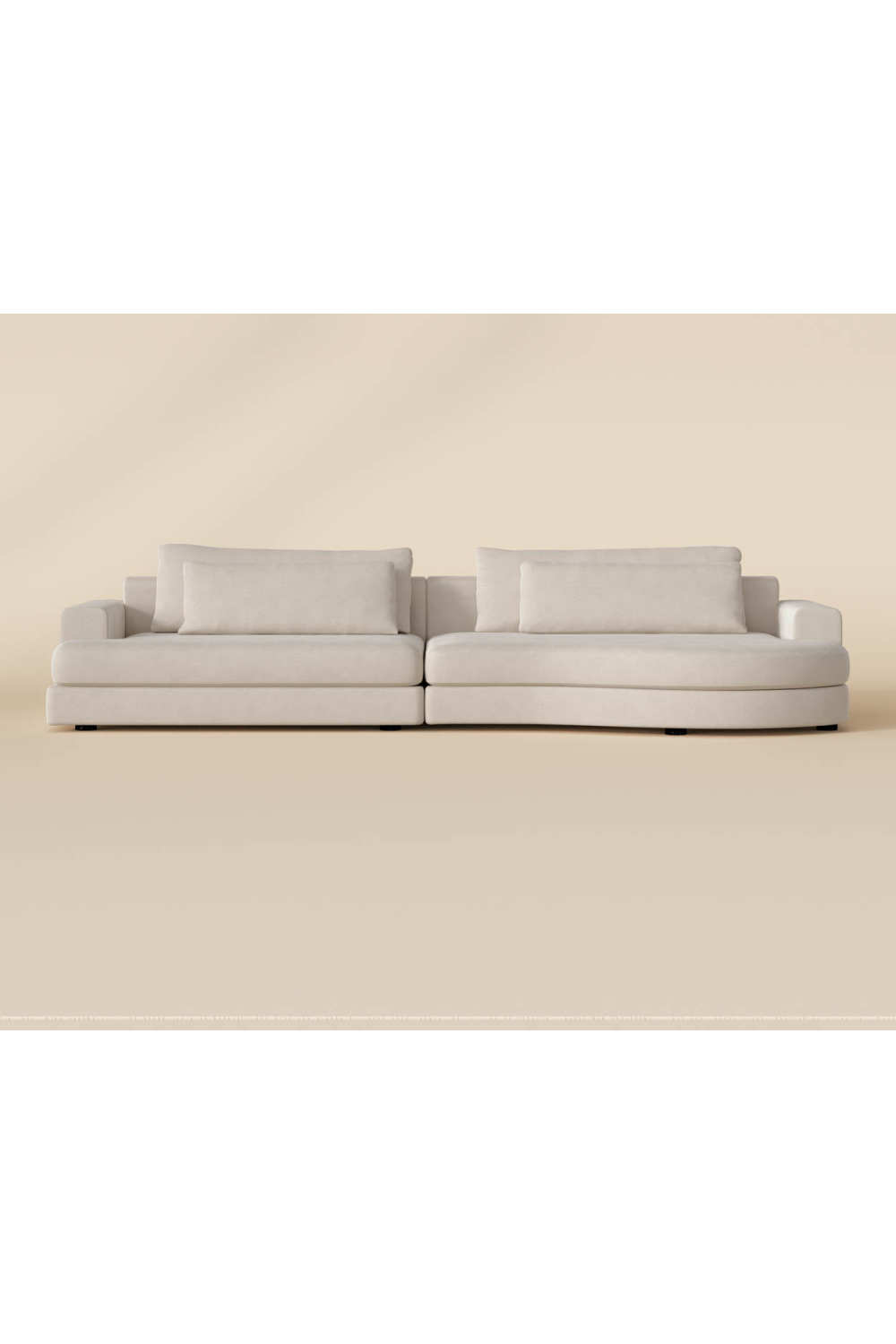 Cream Curved Seat Sofa by Splendido Baela, alternate view 7