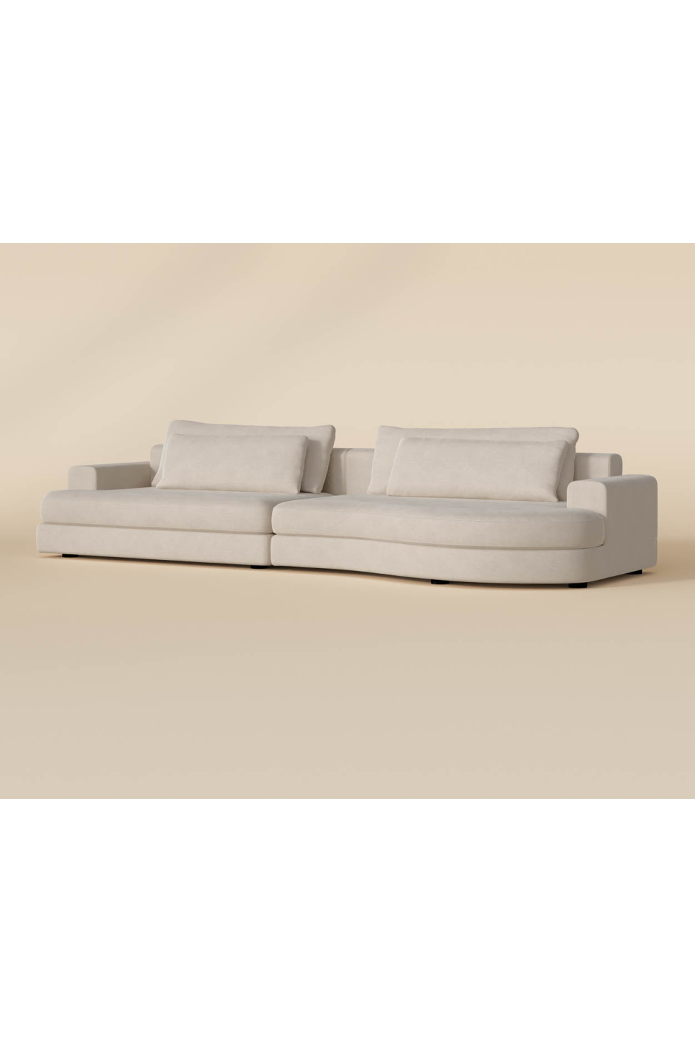 Cream Curved Seat Sofa by Splendido Baela, alternate view 8