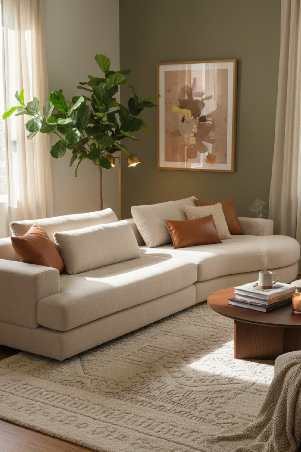 Cream Curved Seat Sofa by Splendido Baela, alternate view 2