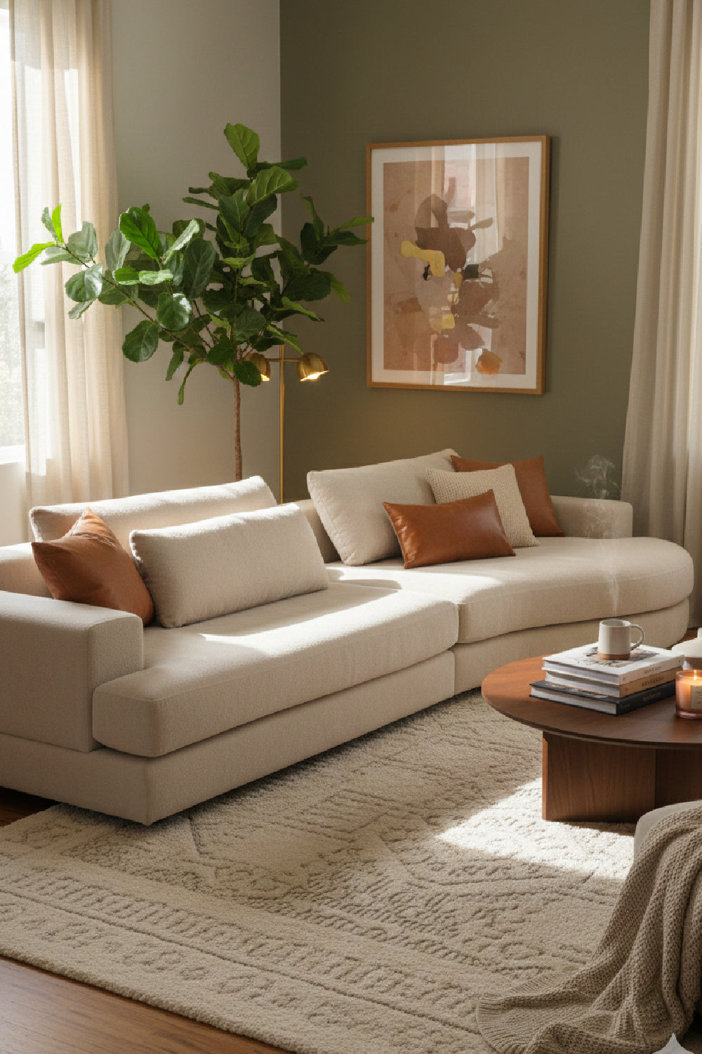 Cream Curved Seat Sofa | Splendido Baela | Oroa.com