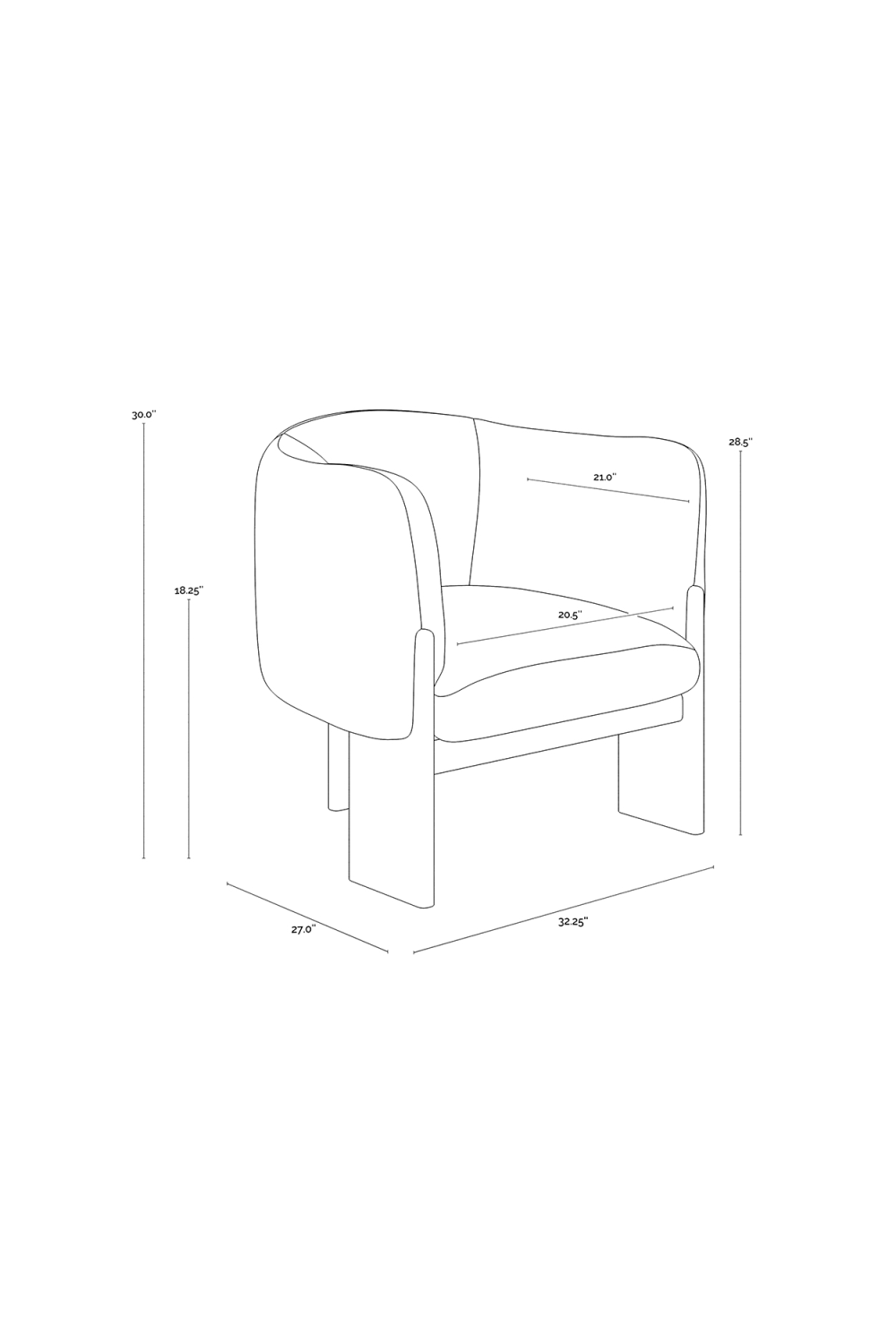 Black Leather Curved Lounge Chair by Splendido Trine Accent Chair, alternate view 12