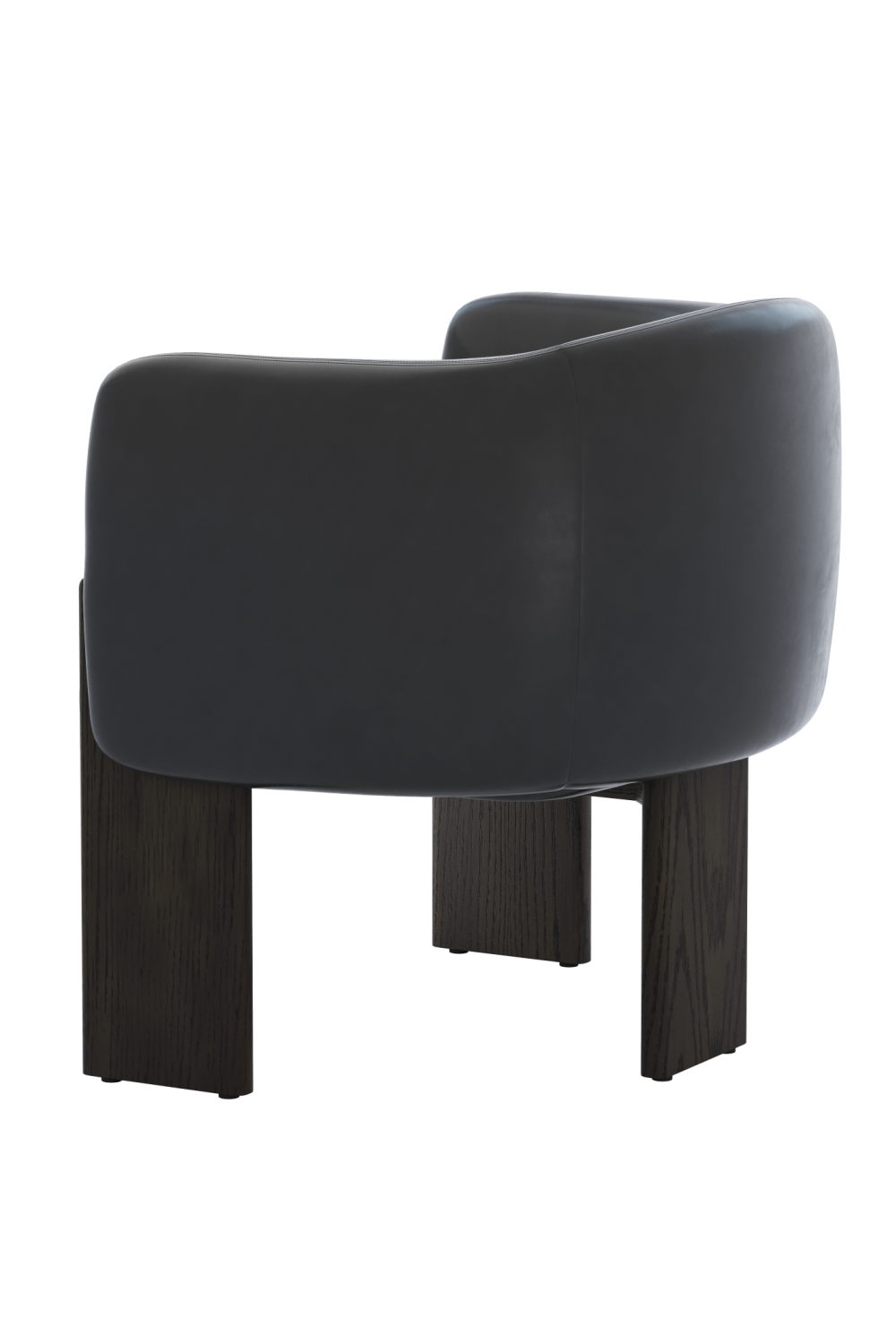 Black Leather Curved Lounge Chair by Splendido Trine Accent Chair, alternate view 5