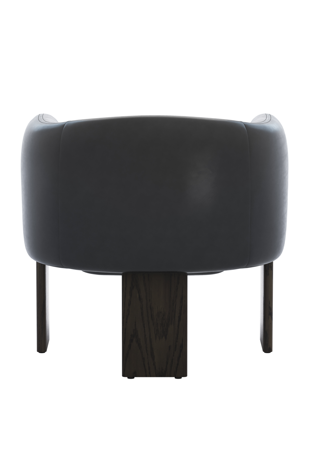 Black Leather Curved Lounge Chair by Splendido Trine Accent Chair, alternate view 6