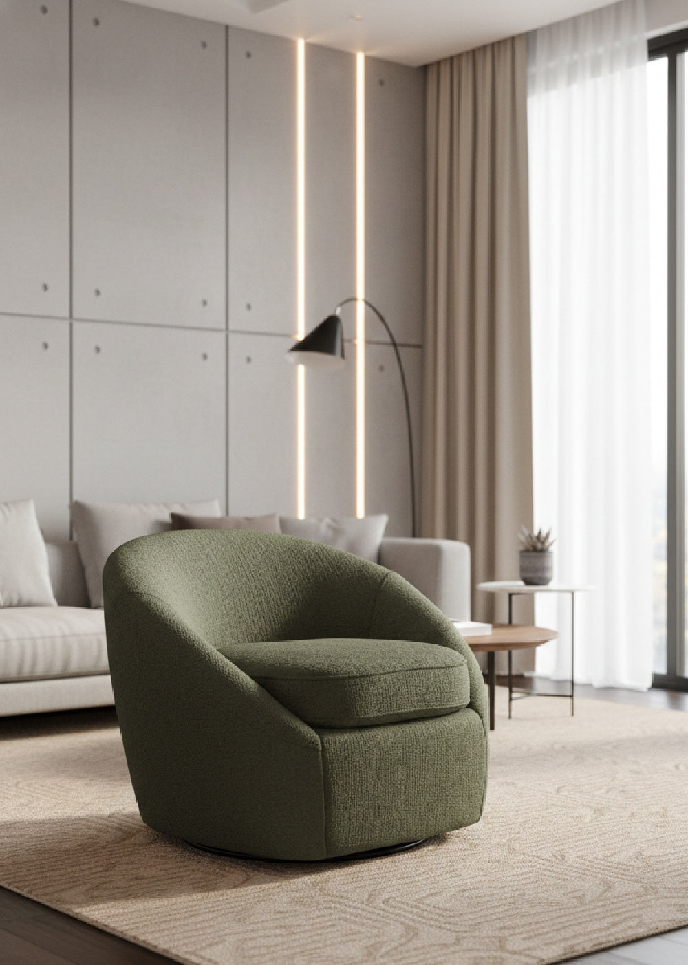 Rounded Swivel Lounge Chair by Splendido Bliss Accent Chair, alternate view 2