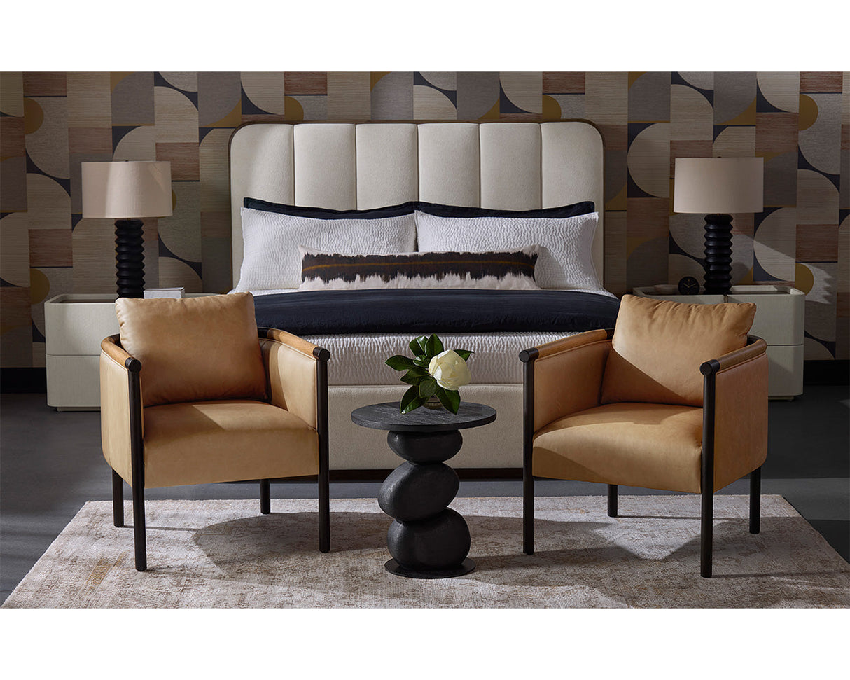 Curved Wood Frame Lounge Chair by Splendido Wilder Accent Chair, alternate view 17