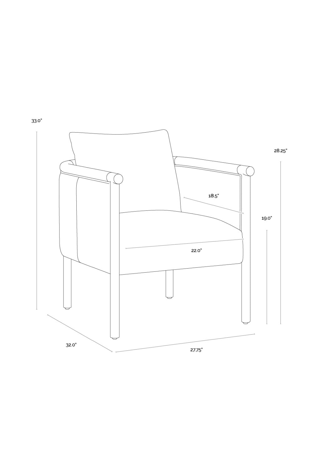 Curved Wood Frame Lounge Chair by Splendido Wilder Accent Chair, alternate view 15