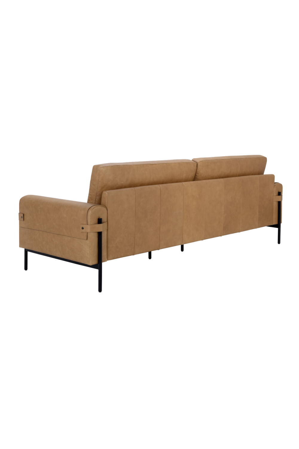 Brown Leather Strapped Sofa by Splendido Camus, alternate view 4