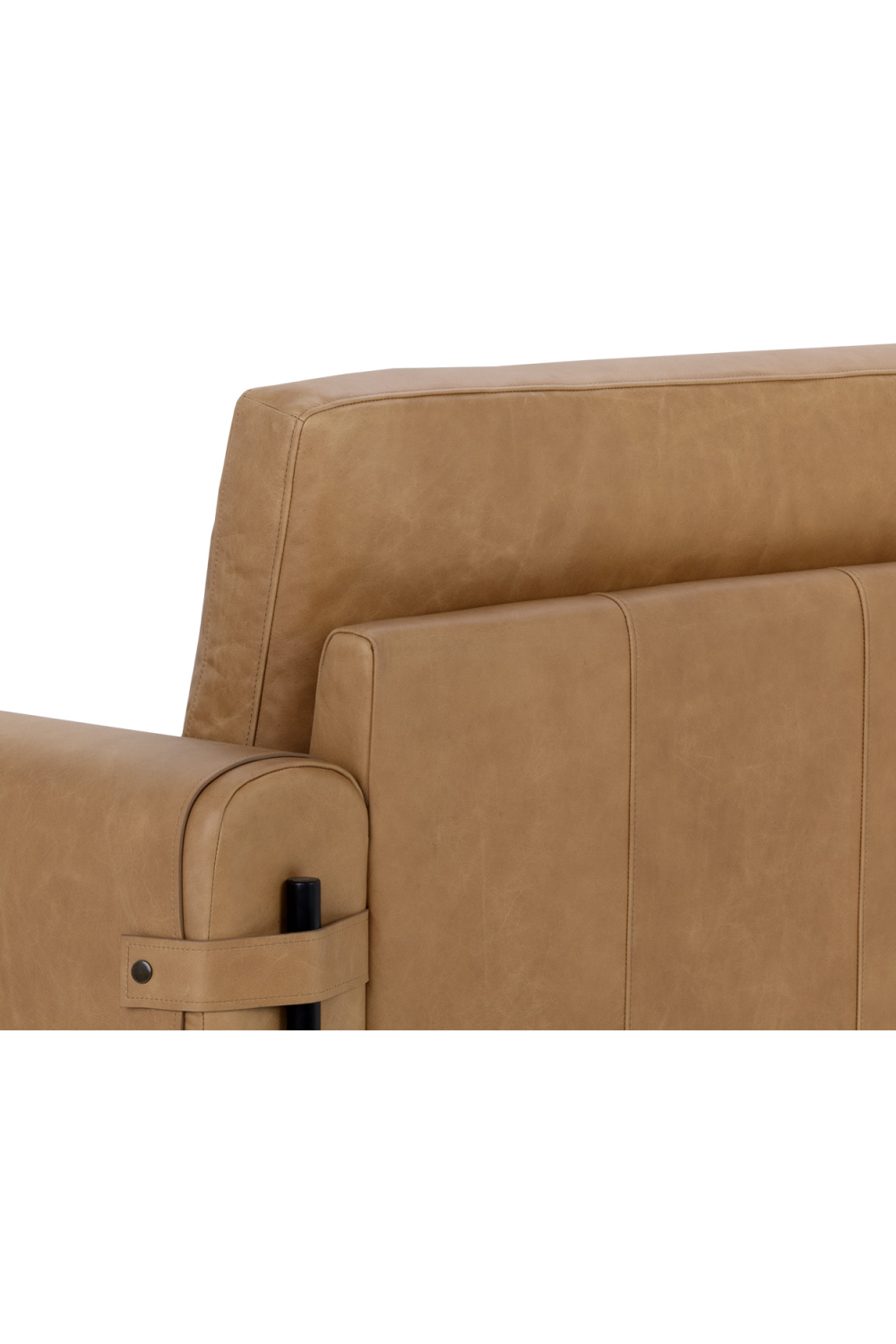 Brown Leather Strapped Sofa by Splendido Camus, alternate view 7