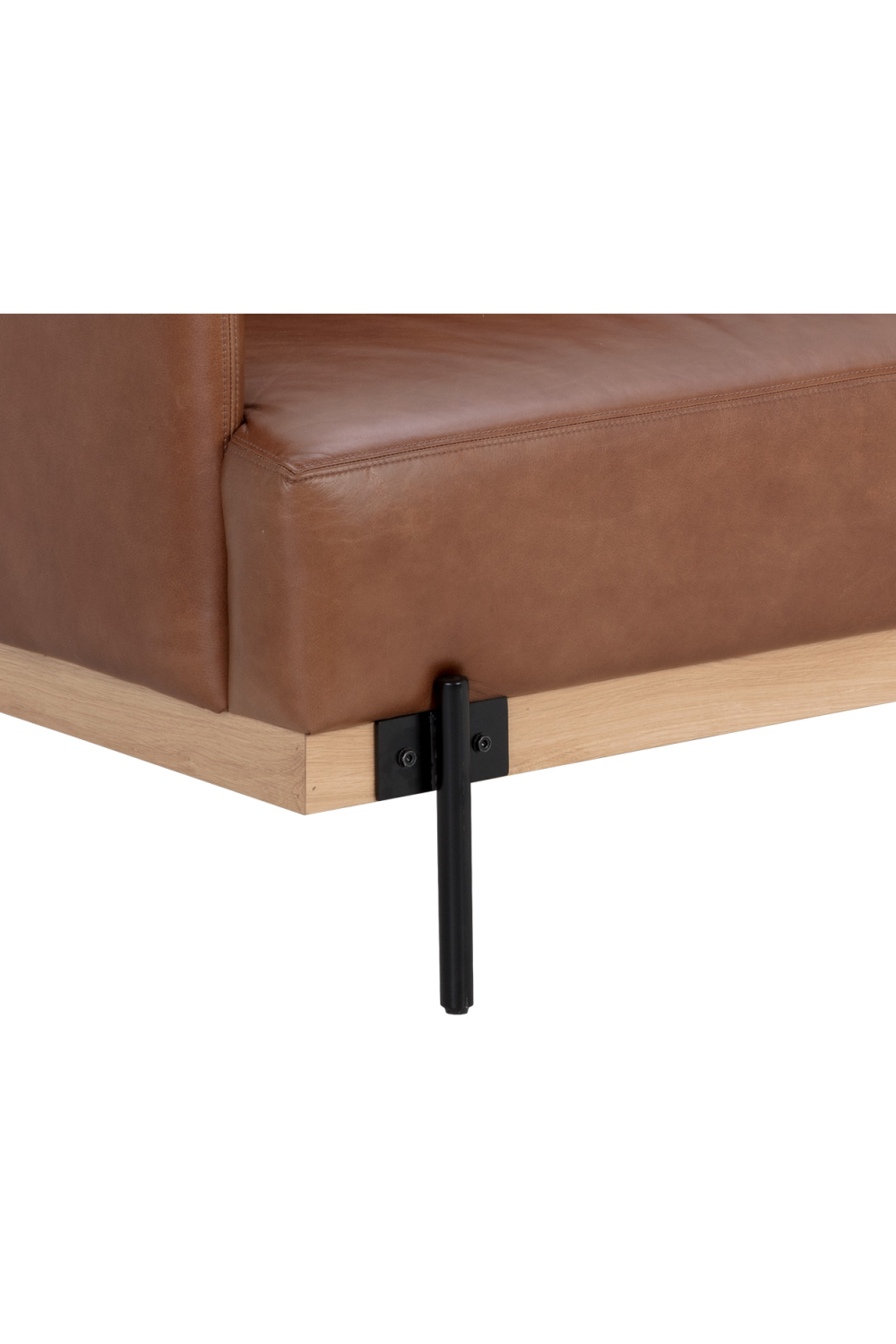 Oak Wood Frame Leather Sofa by Splendido Saul, alternate view 6