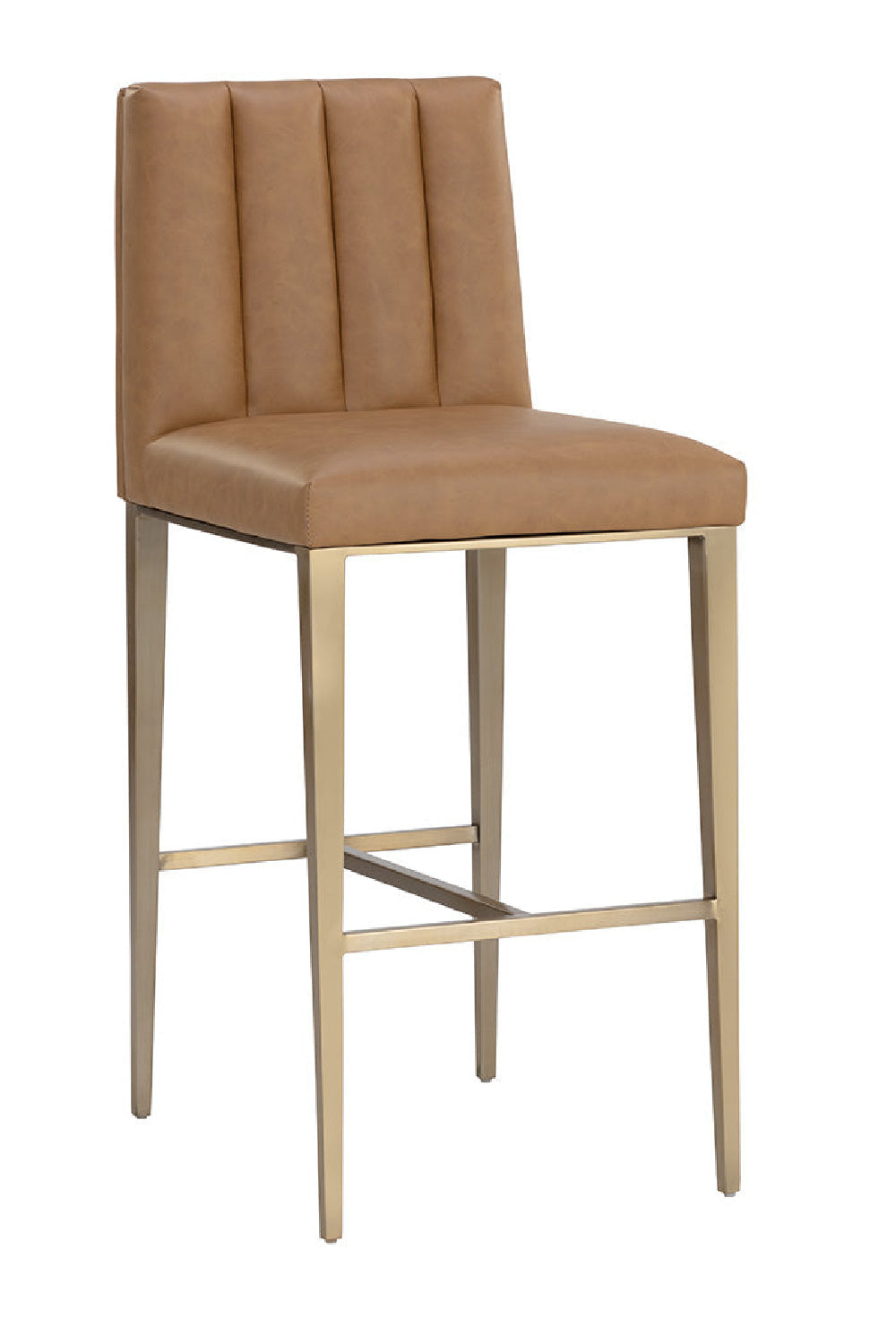 Vertical-Channeled Leather-Look Bar Stool by Splendido Wilbur Barstool