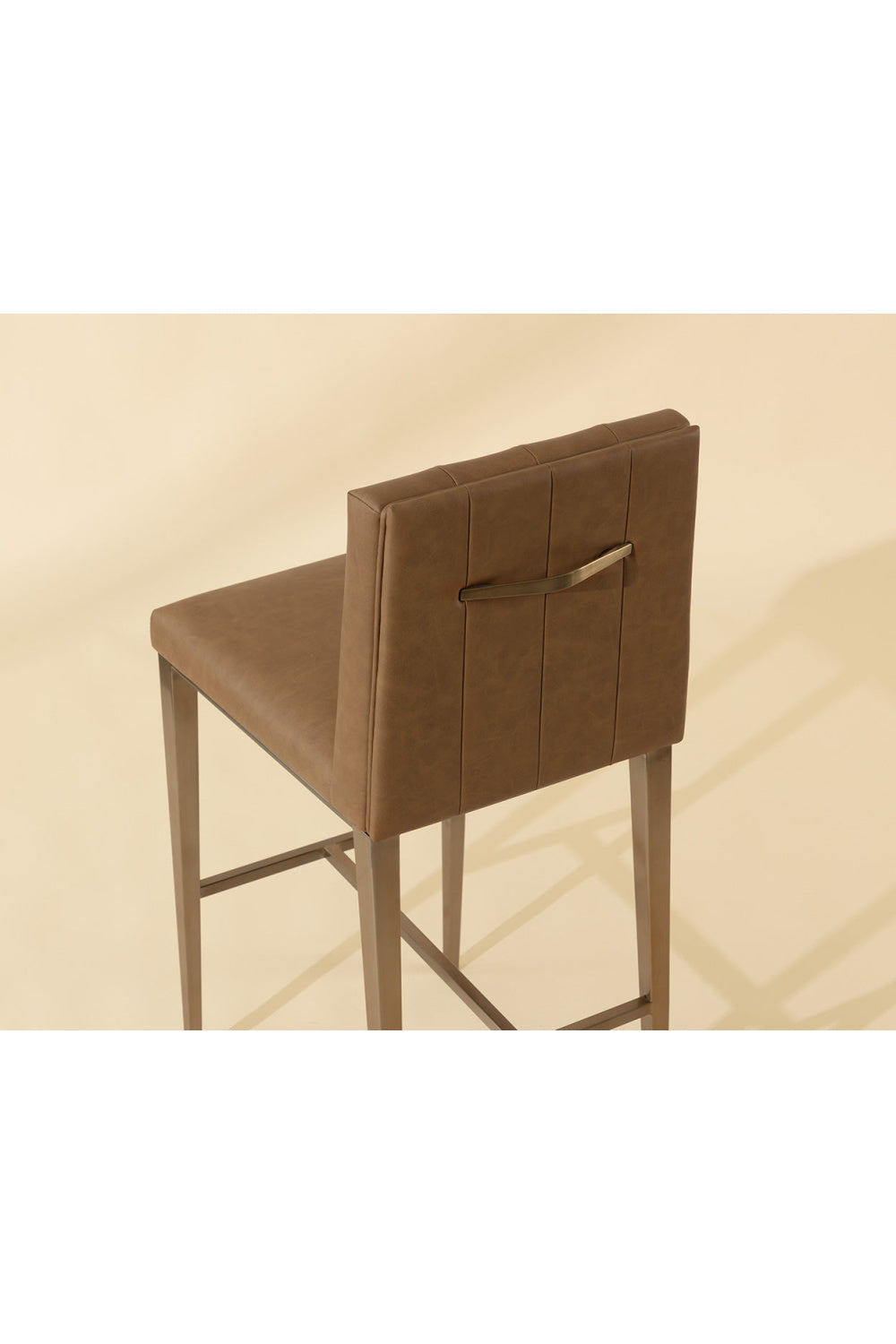 Vertical-Channeled Leather-Look Bar Stool by Splendido Wilbur Barstool, alternate view 8