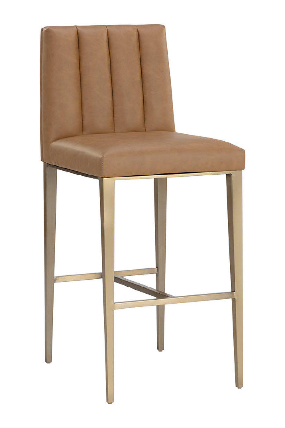 Vertical-Channeled Leather-Look Bar Stool by Splendido Wilbur Barstool, alternate view 5