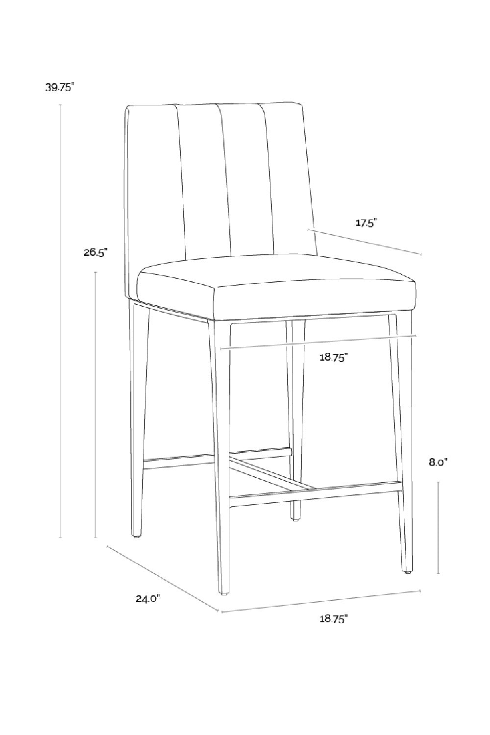Contemporary Metal Frame Counter Stool by Splendido Wilbur, alternate view 33